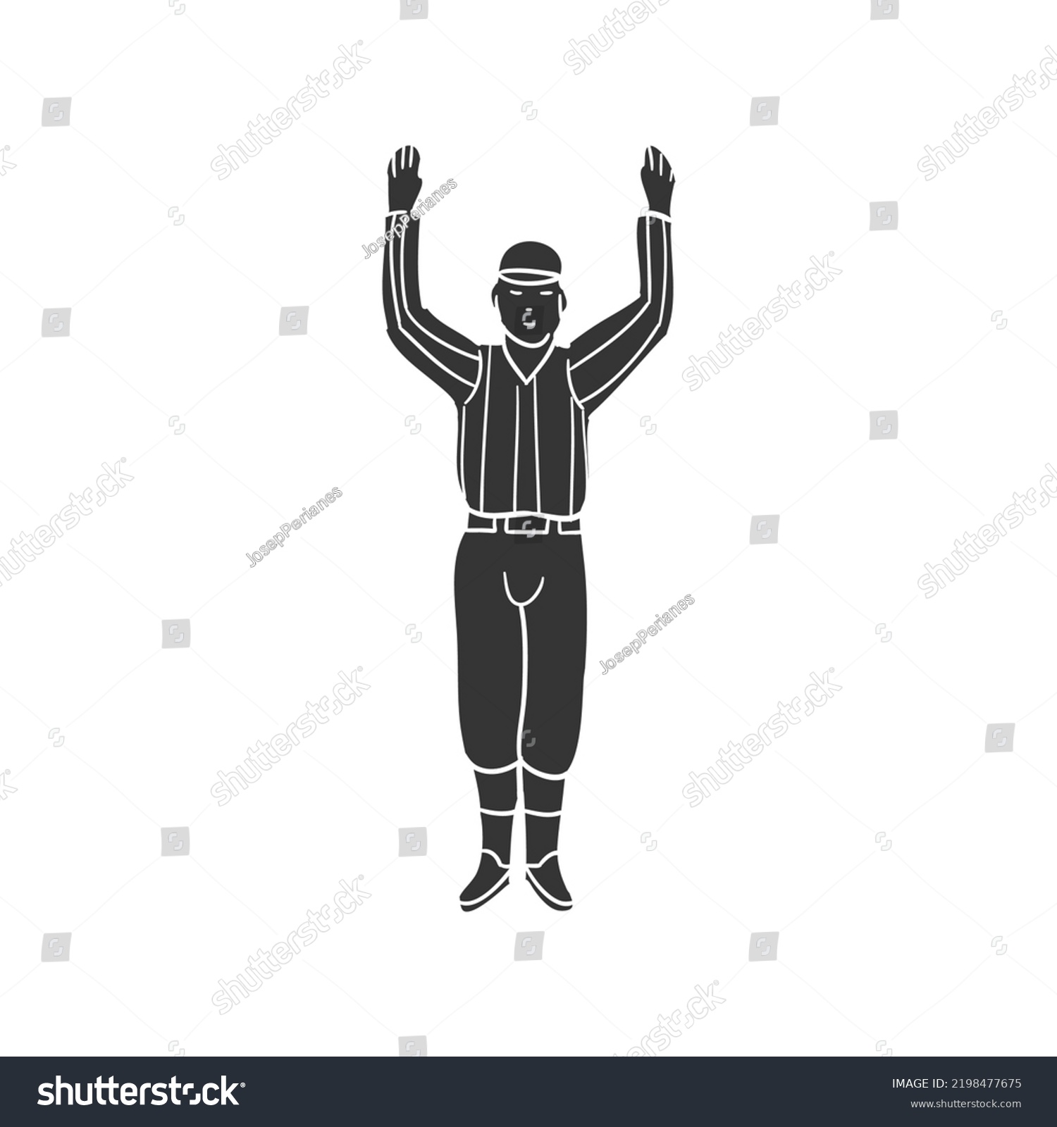 Referee Icon Silhouette Illustration Football Vector Stock Vector ...