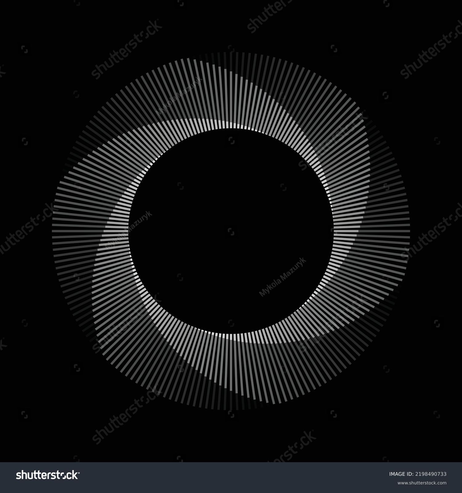 Circle Transition Line Elements White Black Stock Vector (Royalty Free ...