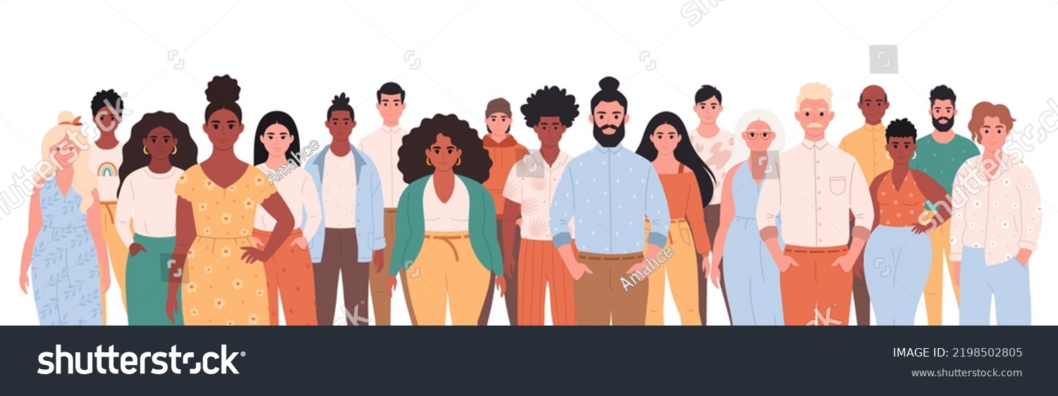 People Different Age Races Appearance Multicultural Stock Vector ...