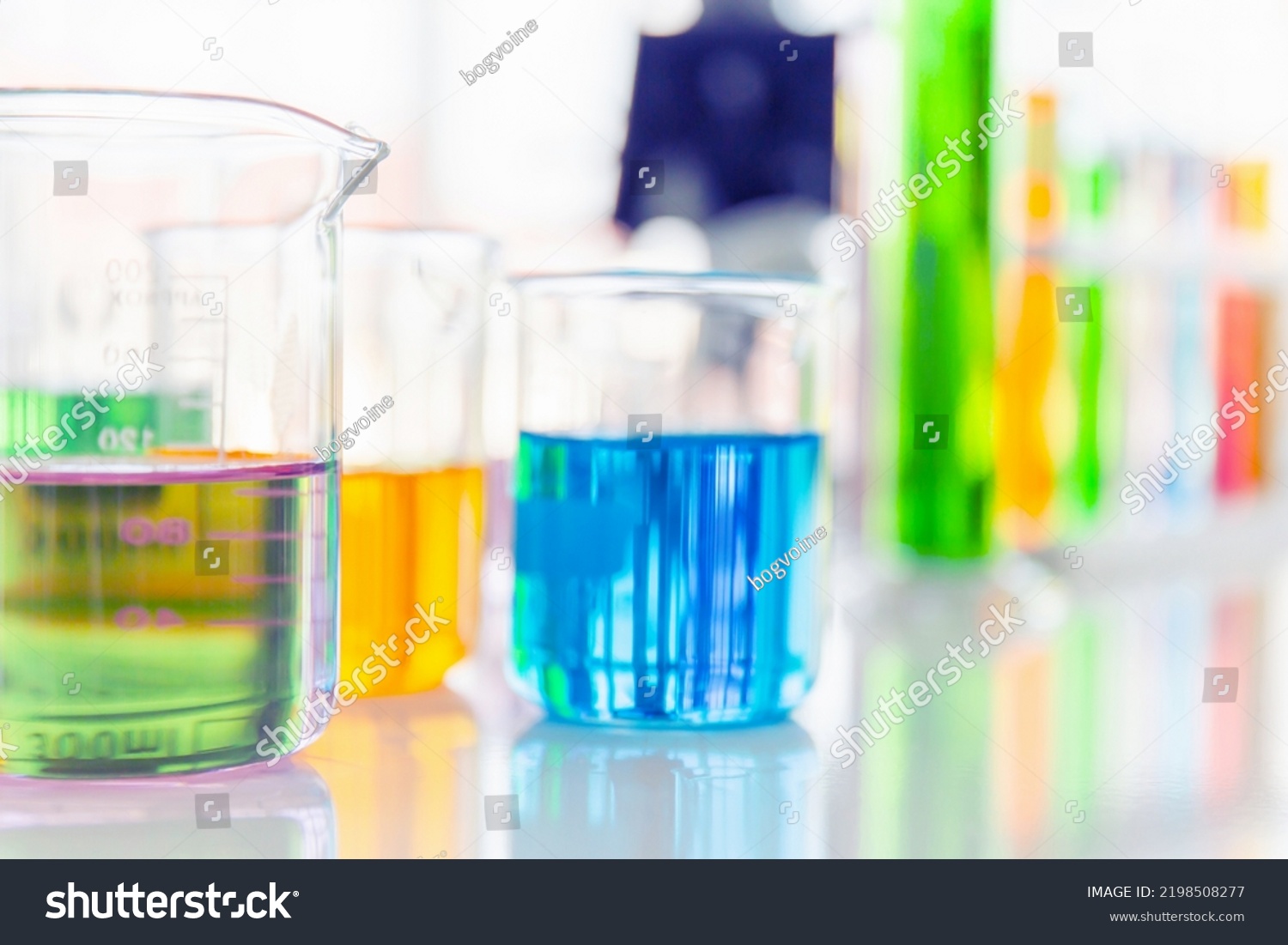 Chemical Reagent Bottles Scientific Experiments Various Stock Photo ...