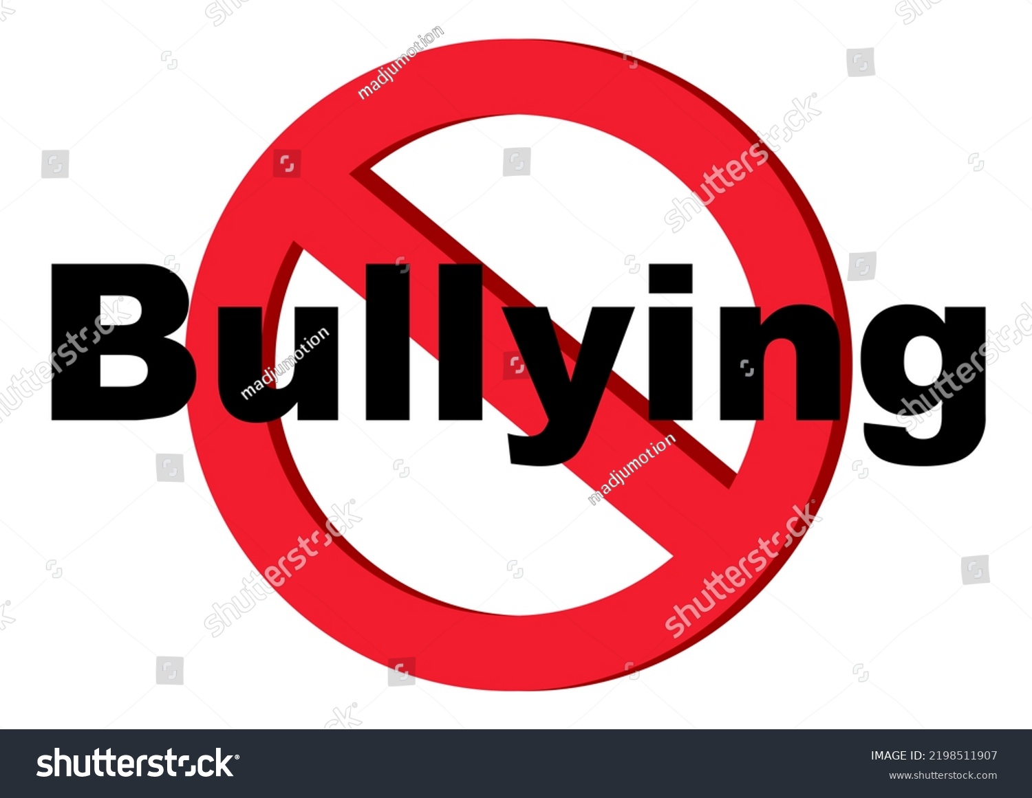 No Bullying Warning Bullying Behaviour Person Stock Illustration ...