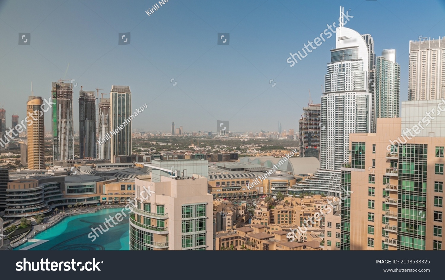 Aerial Skyline Buildings Downtown Dubai Timelapse Stock Photo ...