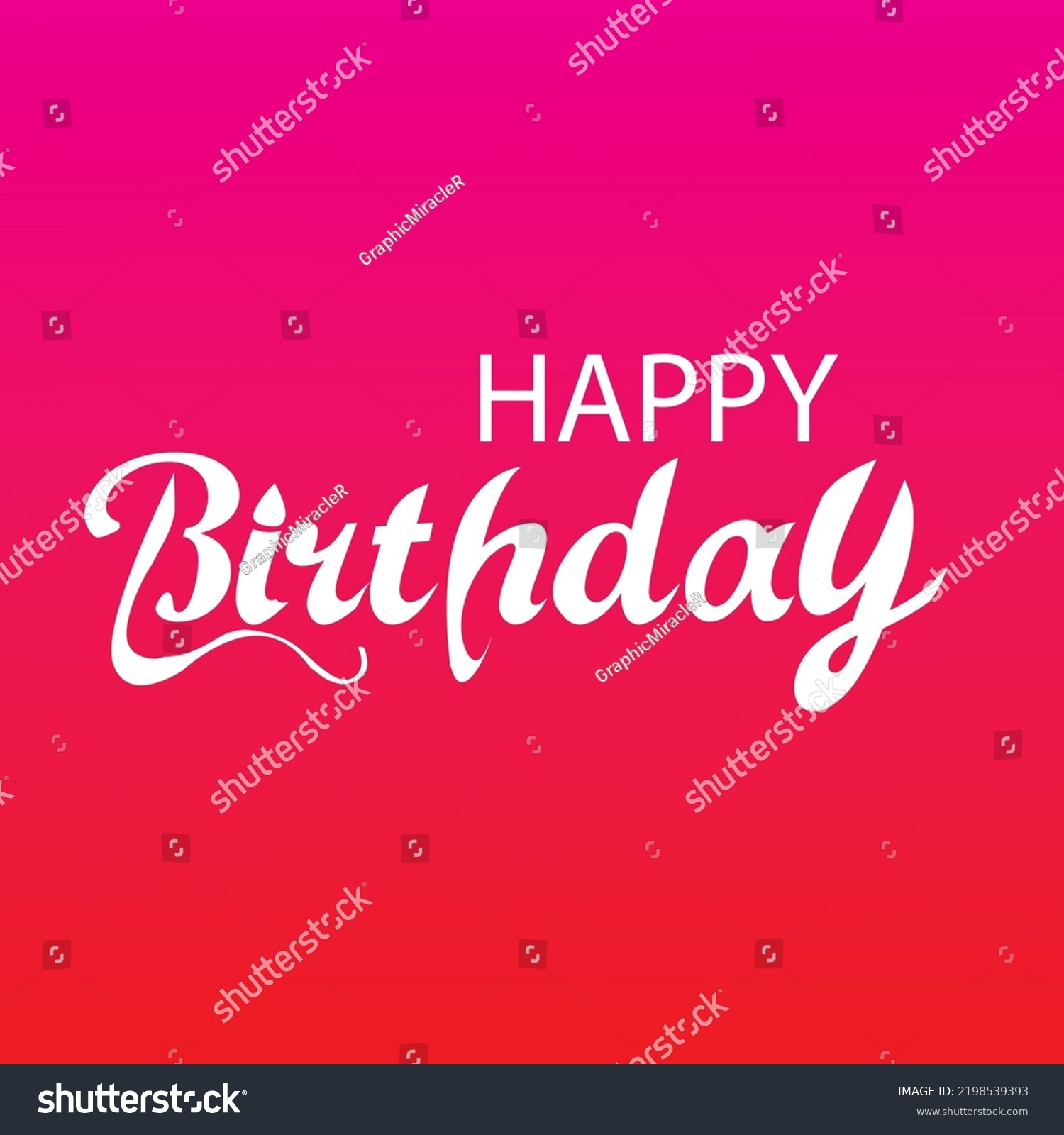 Happy Birthday Vector Typography Template Red Stock Vector (Royalty ...