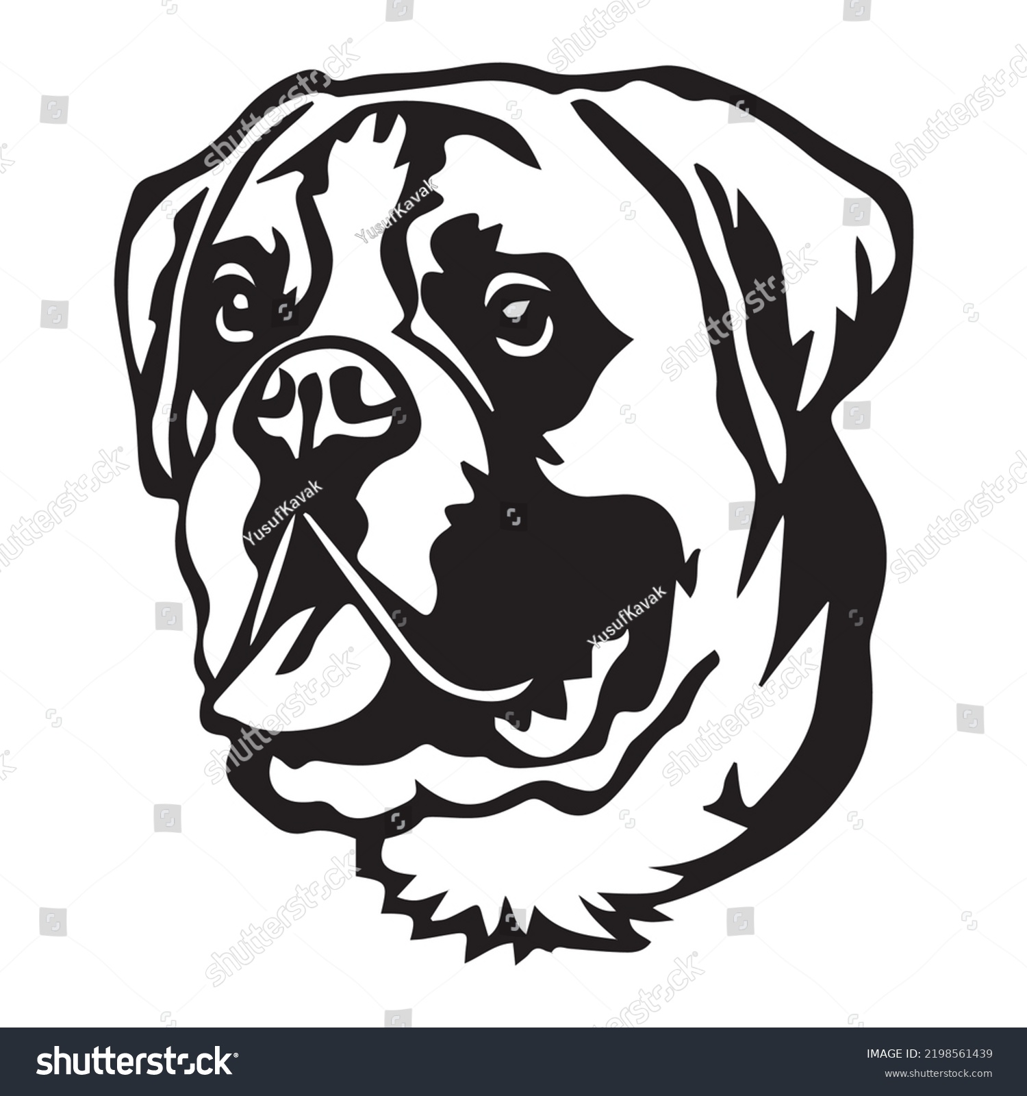 Head Portrait English Mastiff Bullmastiff Dog Stock Vector (Royalty ...