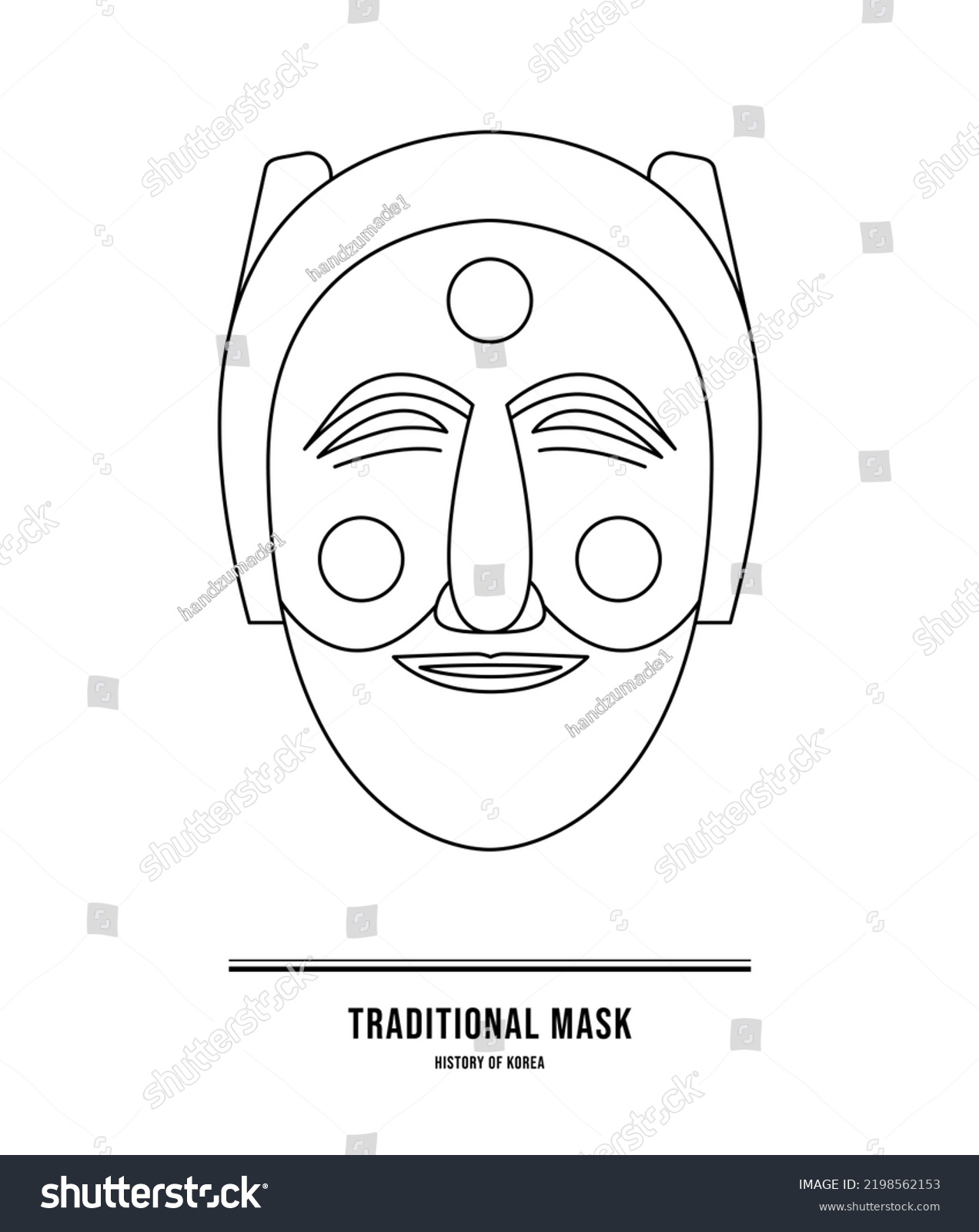 This Traditional Korean Mask Used When Stock Vector (Royalty Free ...