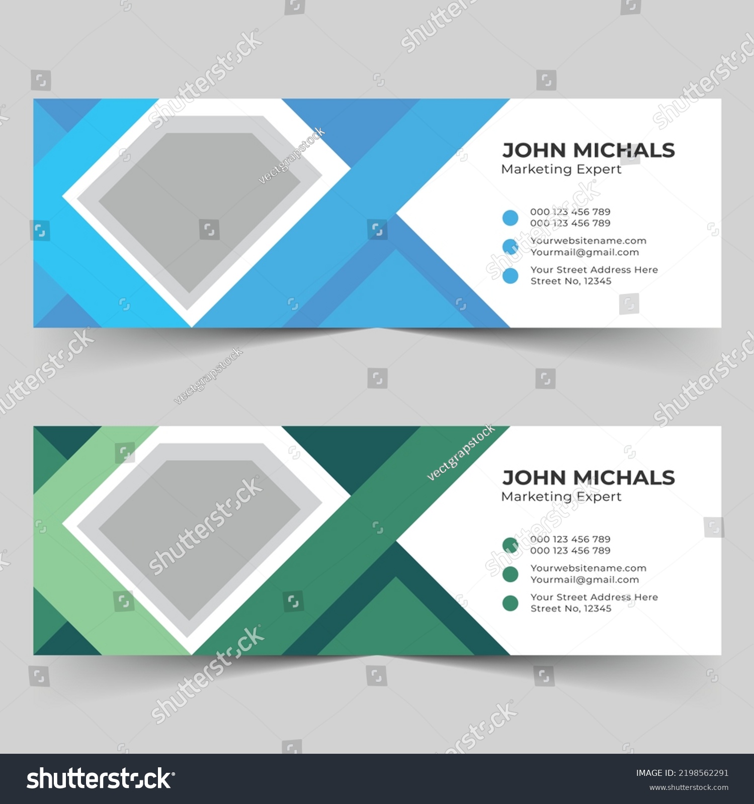 Standard Professional Email Signture Tamplate Stock Vector (Royalty ...