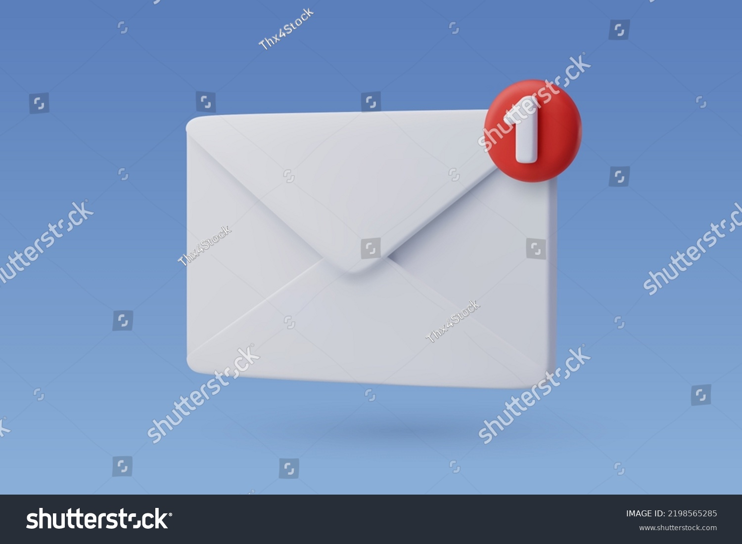 3d Vector Electronic Mail One Massage Stock Vector (Royalty Free ...