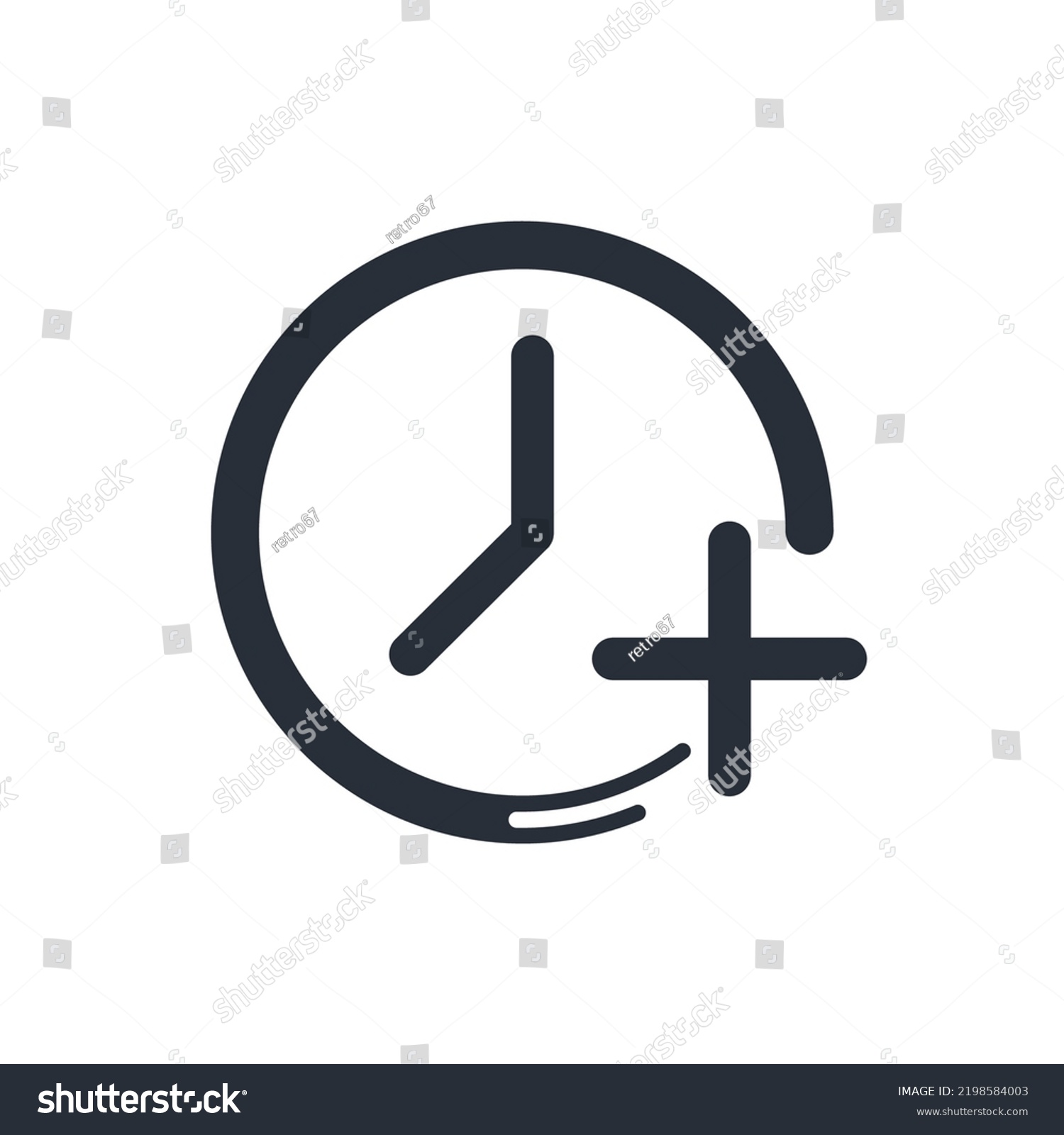 add-time-plus-hours-vector-linear-stock-vector-royalty-free