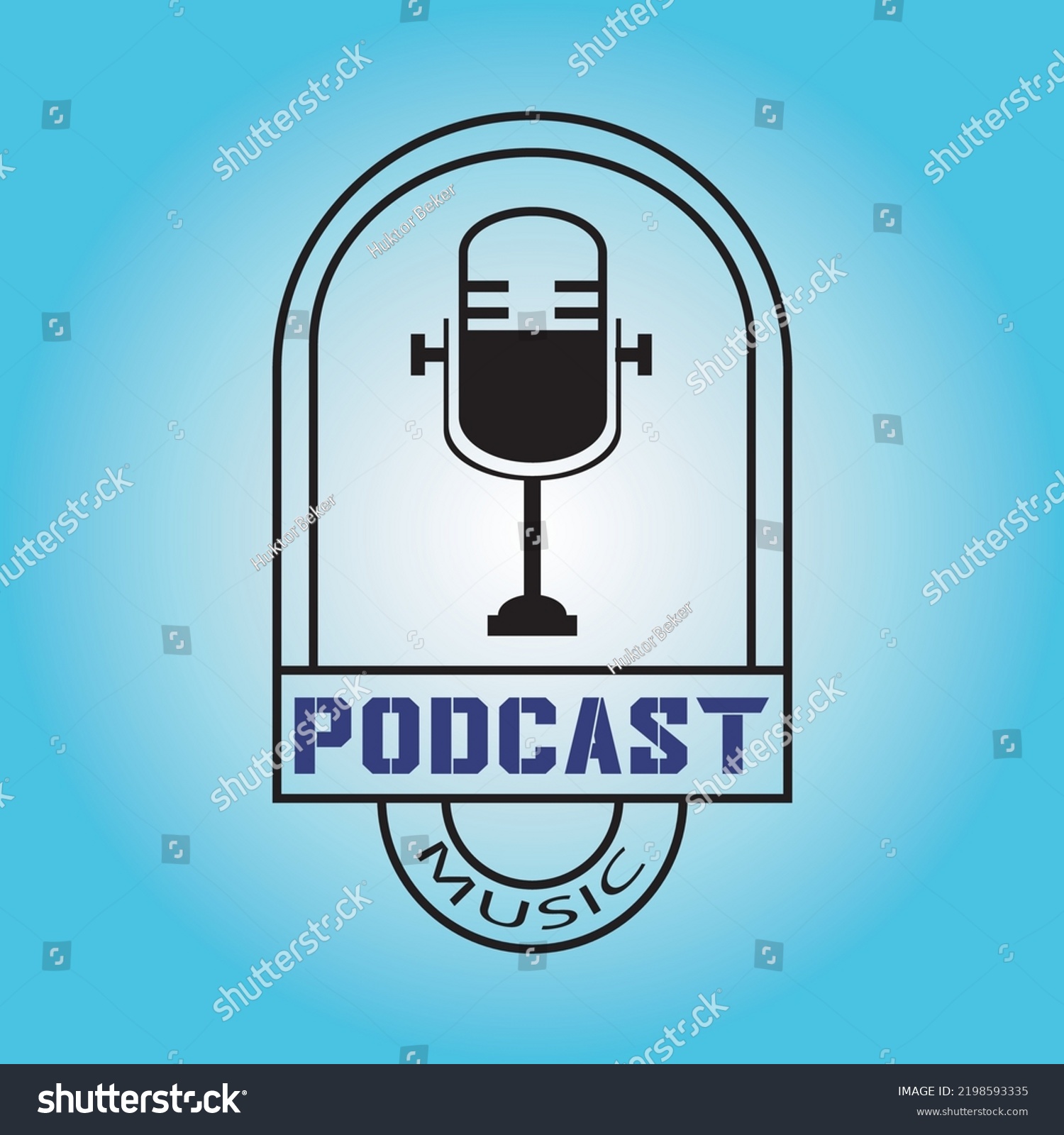 Podcast Logo Design Musicians Hustlers Stock Vector (Royalty Free ...