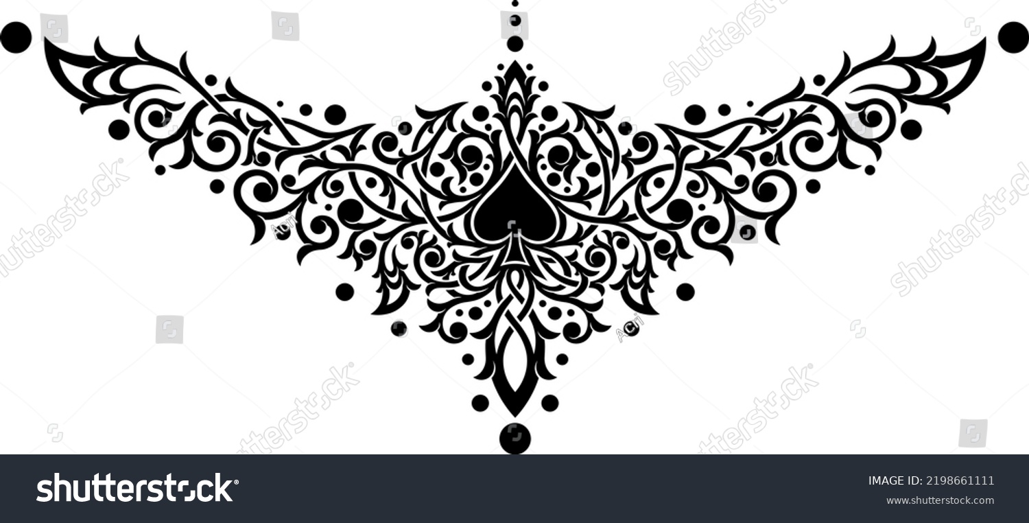 Stylized Victorian Gothic Ornament Spades Tattoo Stock Vector (Royalty ...