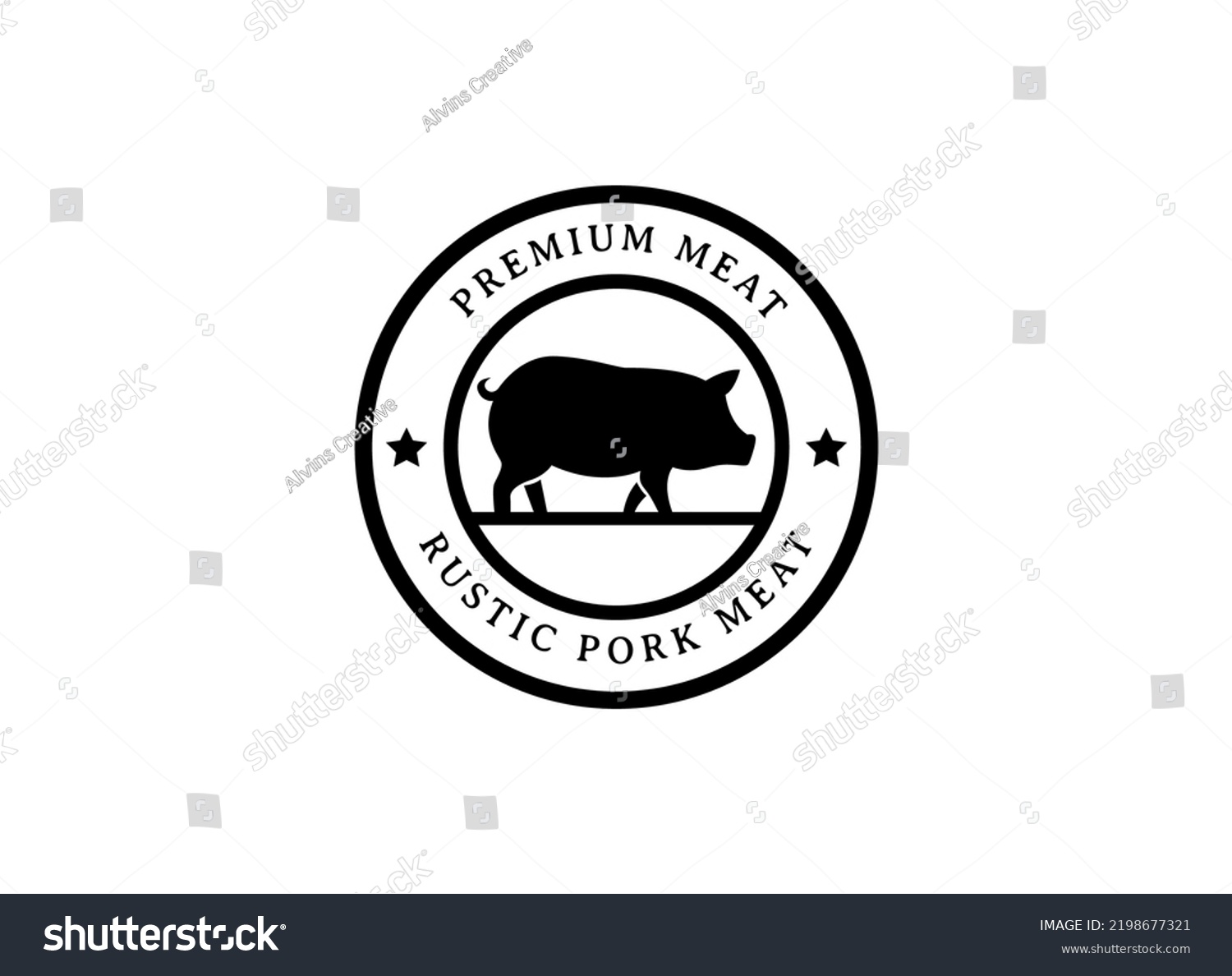 Rustic Pork Meat Grill Restaurant Vector Stock Vector (Royalty Free ...