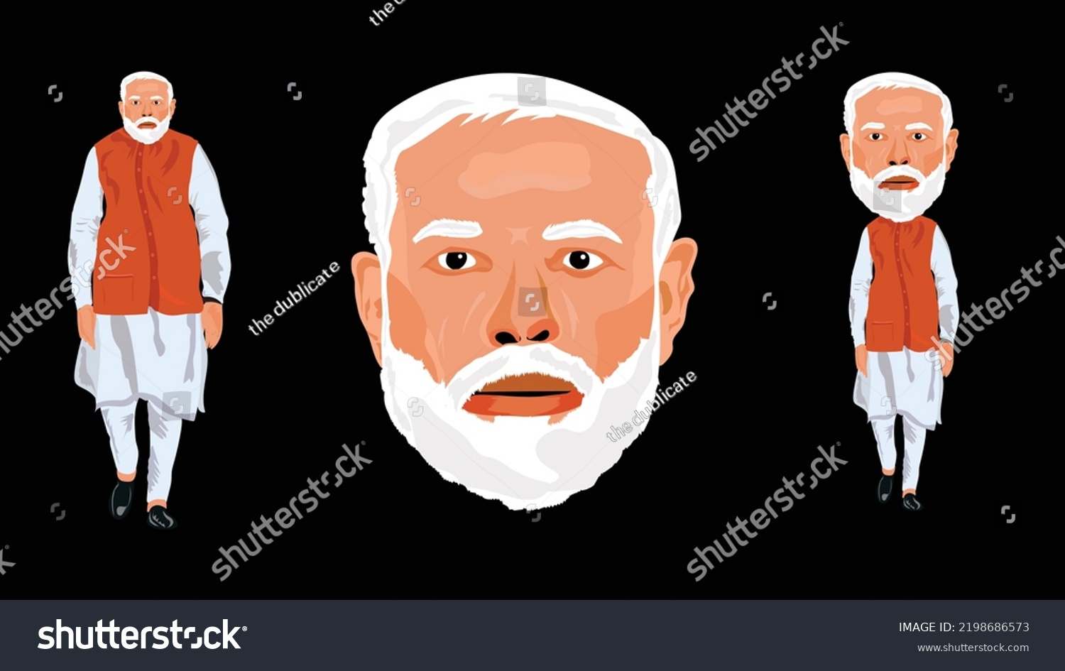 Indian Prime Minister Narendra Modi Walking Stock Vector (Royalty Free ...