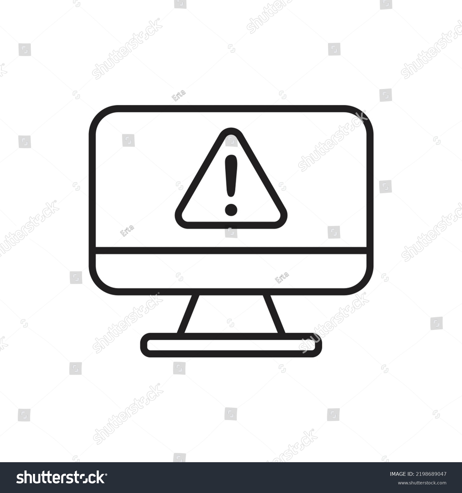 Computer Screen Warning Computer Error Warnings Stock Vector (Royalty ...