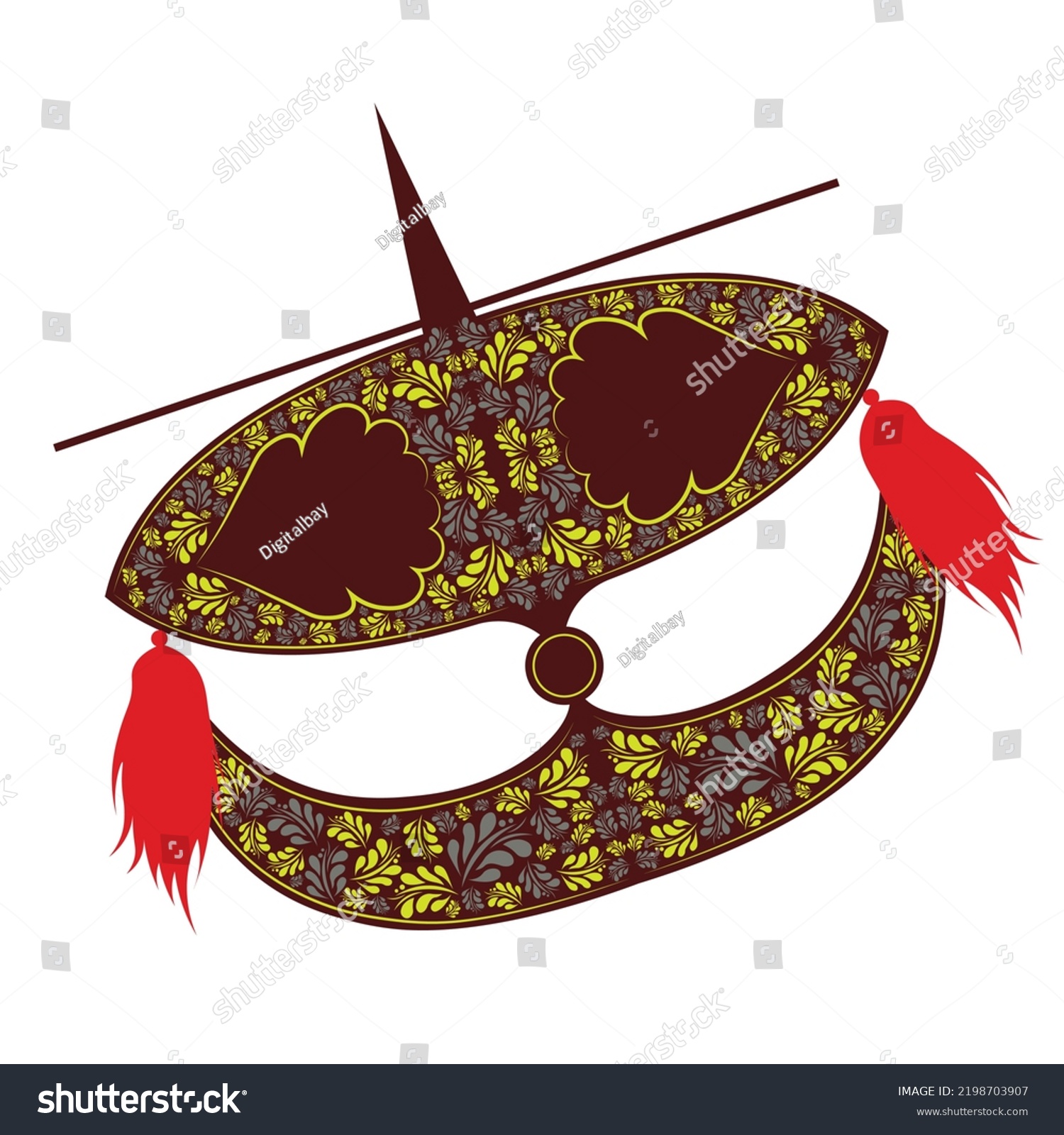 Vector Moon Kite Known Wau Bulan Stock Vector (Royalty Free) 2198703907 ...