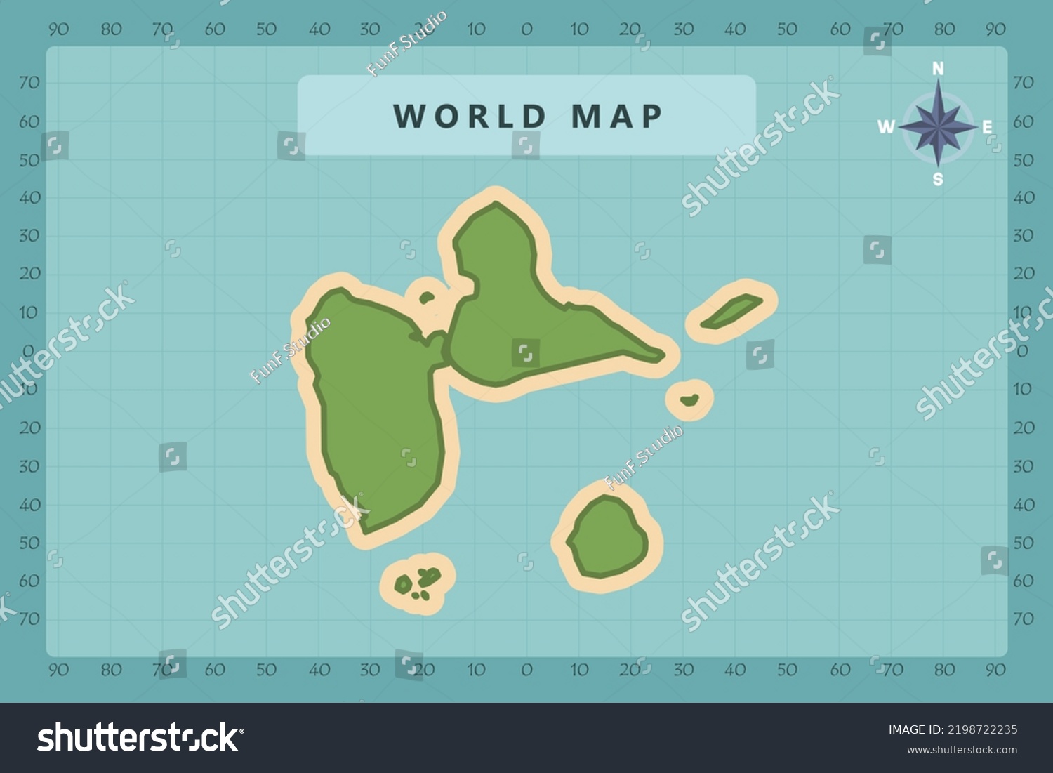 Guadeloupe Map World Map International Vector Stock Vector Royalty   Stock Vector Guadeloupe Map World Map International Vector Template High Detailed With Green And Cream Color 2198722235 