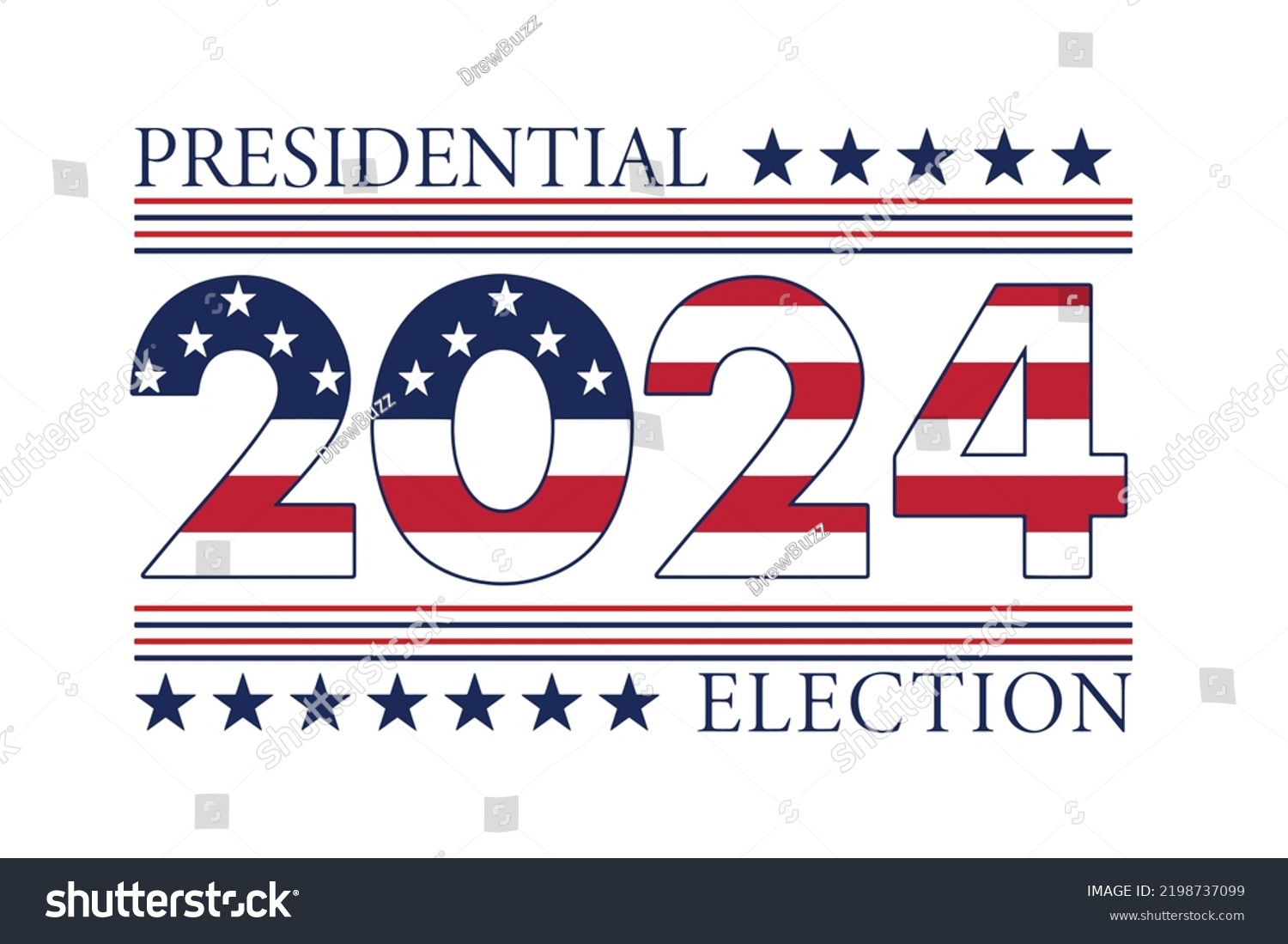 Presidential 2024 Election American Flag Overlay Stock Vector (Royalty ...