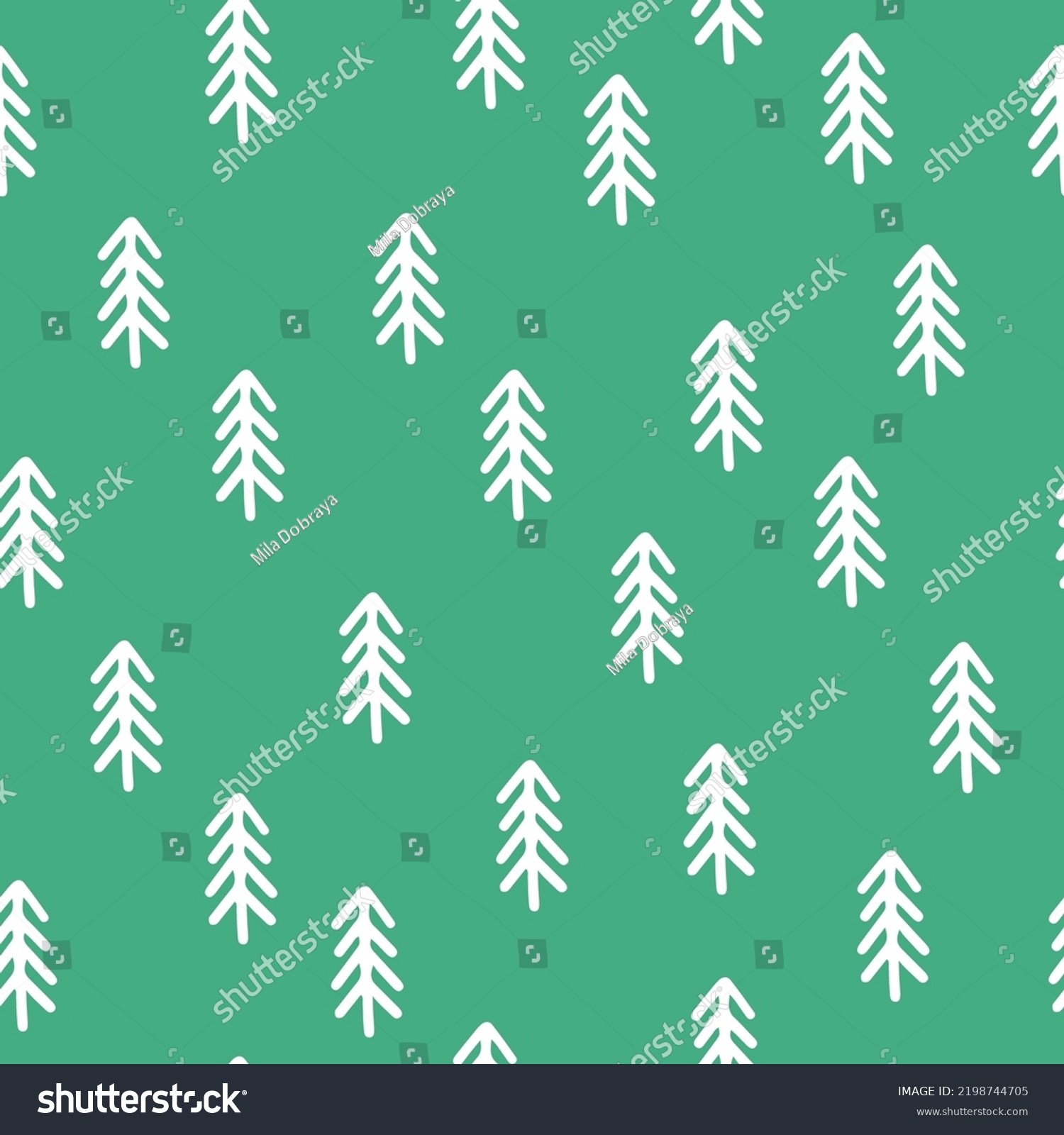 Cute Simple Christmas Tree Seamless Vector Stock Vector Royalty Free 2198744705 Shutterstock