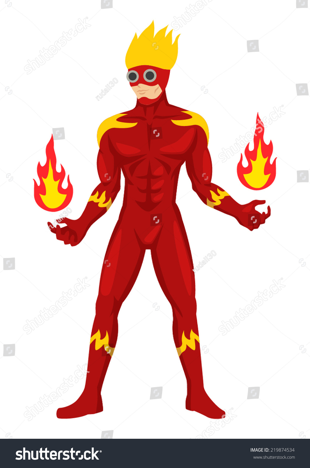 Cartoon Illustration Superhero Cool Suit Stock Vector (Royalty Free