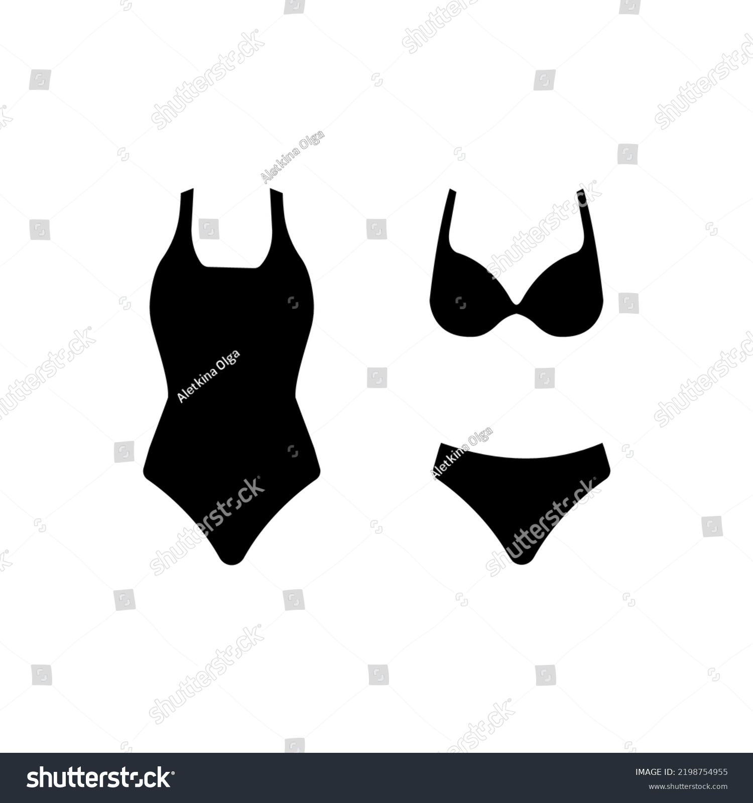 Swimsuit Icon Logo Isolated On White Stock Vector (Royalty Free ...