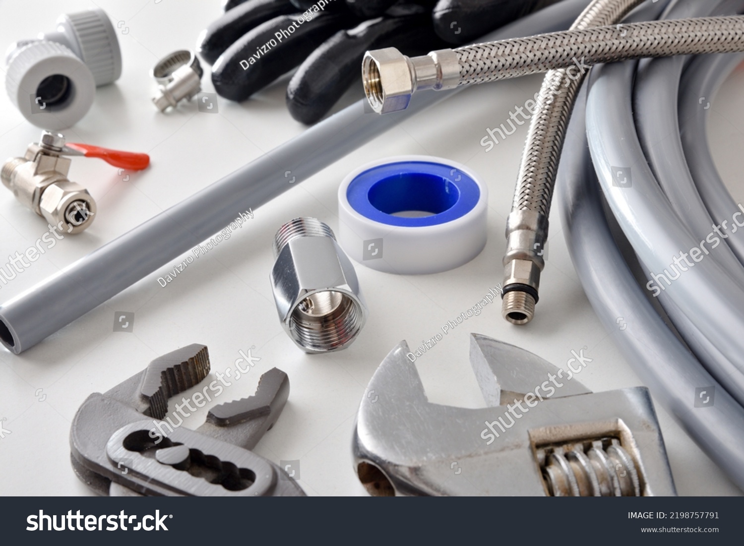 Group Plumbing Materials Tools On White Stock Photo 2198757791 ...