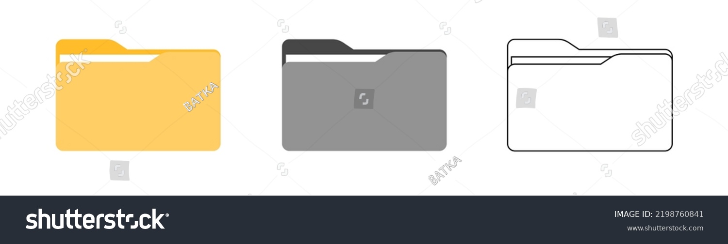 File Folder Icon Set Design App Stock Vector (Royalty Free) 2198760841 ...