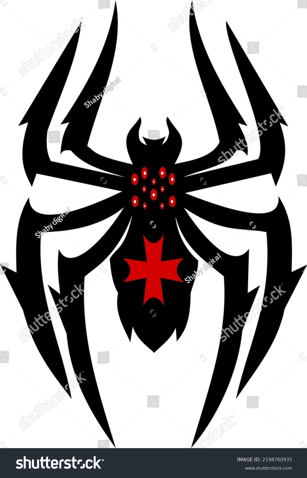 Black Spider Silhouette Tarantula Spider On Stock Vector Royalty Free