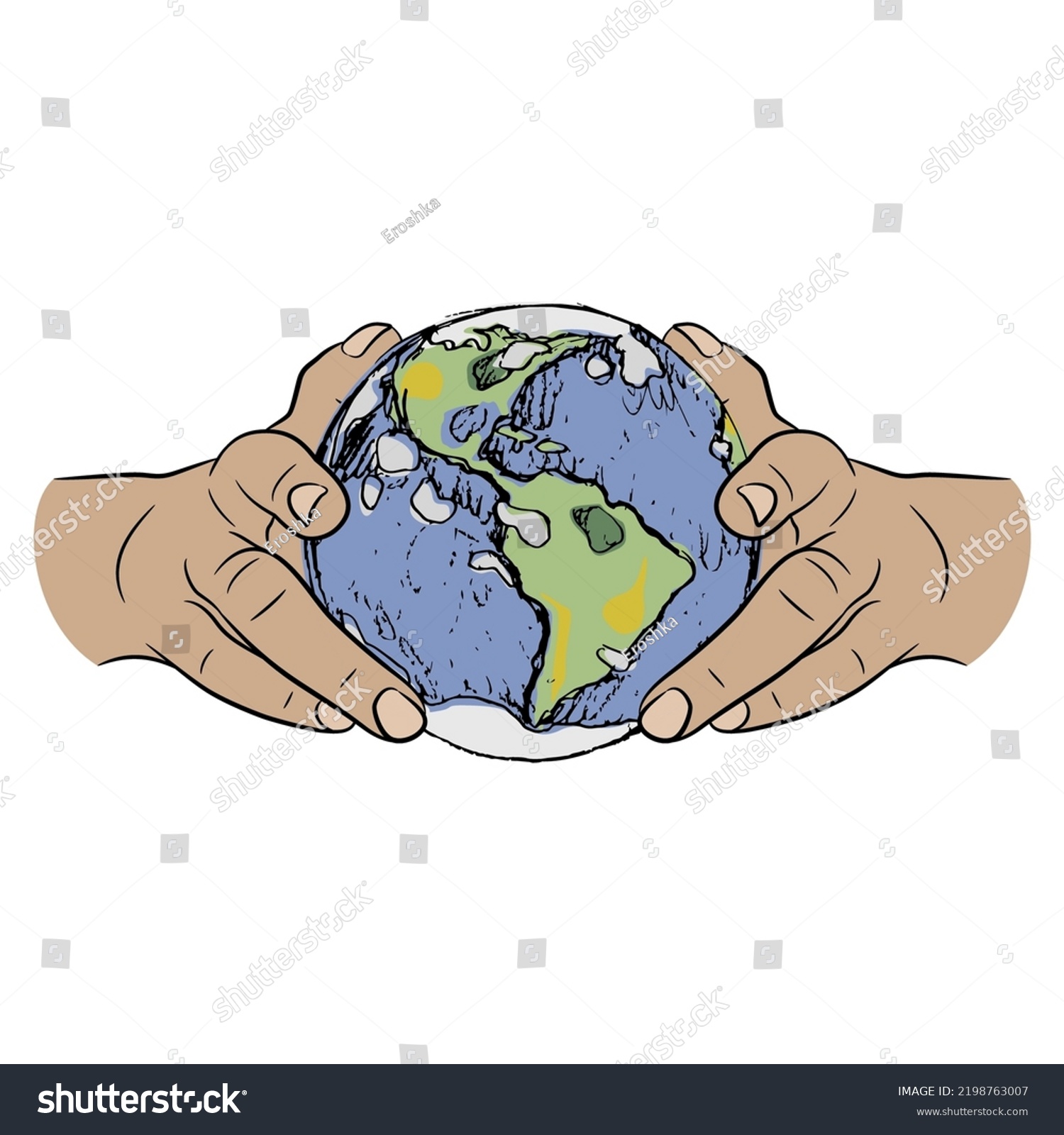 Two Human Hands Holding Planet Earth Stock Vector (Royalty Free ...