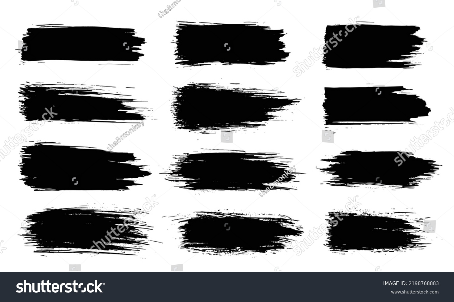 Paint Brush Black Ink Grunge Brush Stock Vector (Royalty Free ...