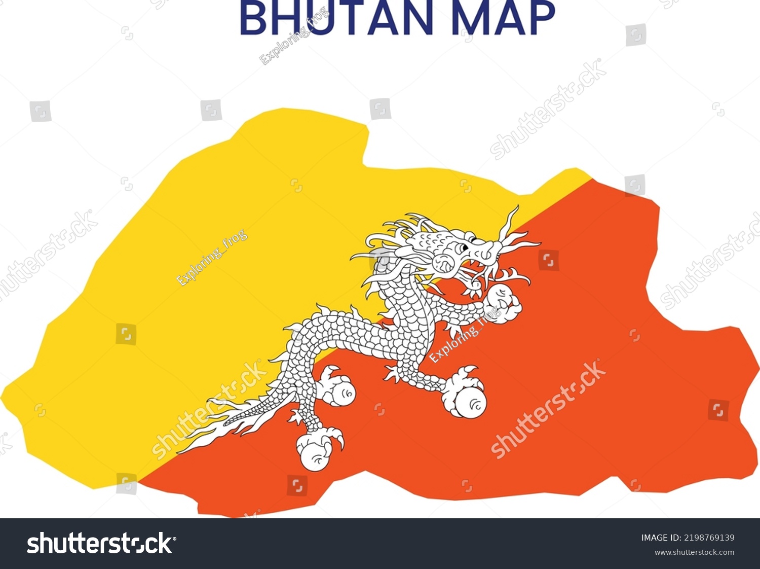 High Detailed Map Bhutan Outline Map Stock Vector Royalty Free   Stock Vector High Detailed Map Of Bhutan Outline Map Of Bhutan Asia 2198769139 