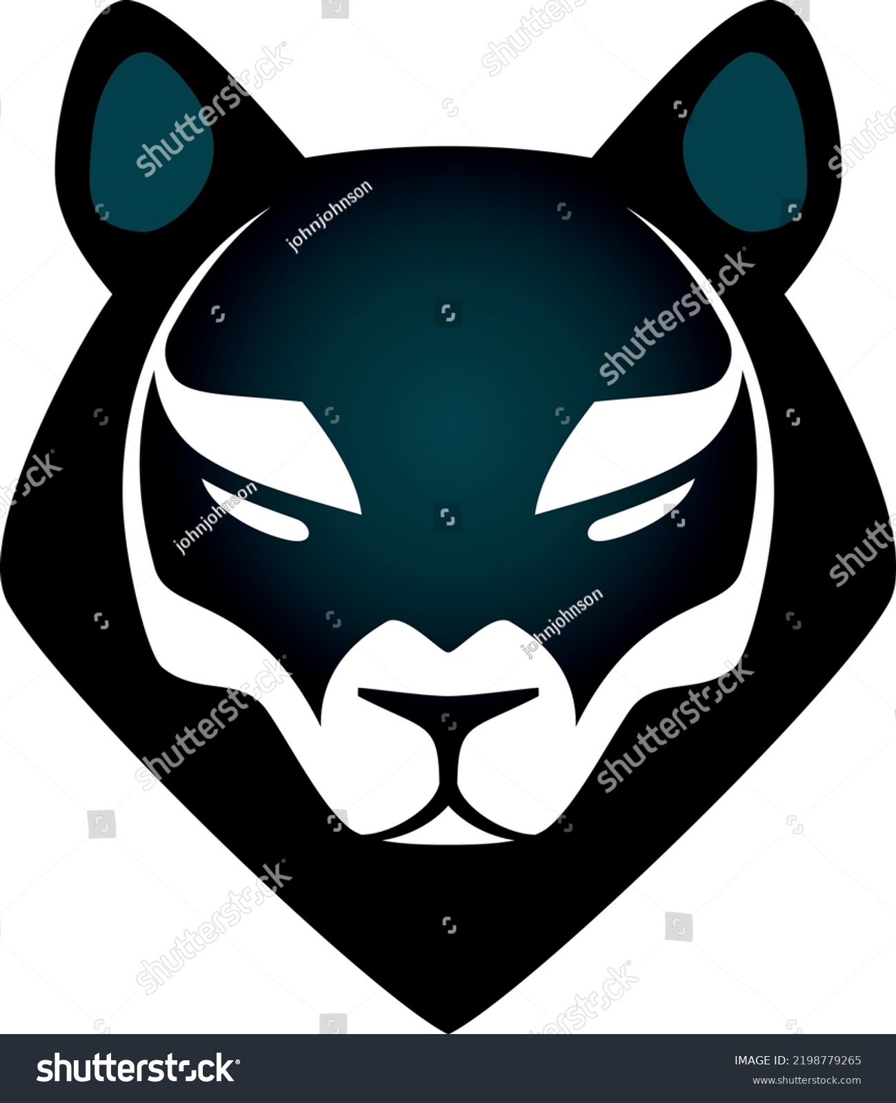 Black Panther Logo Blueblack White Stock Vector (Royalty Free ...