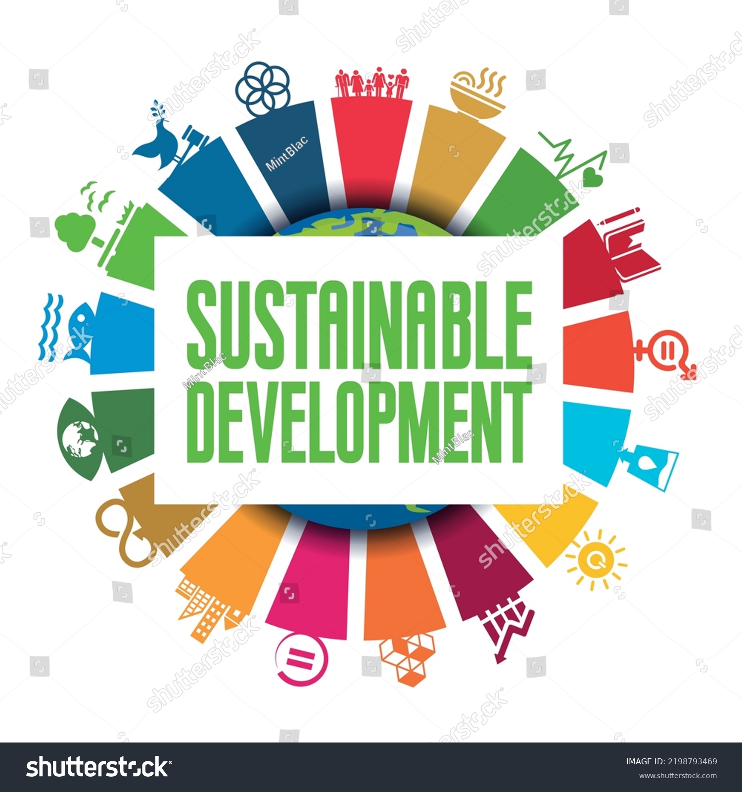 Sustainable Development Concept Colourful Cube Wheel Stock Vector ...