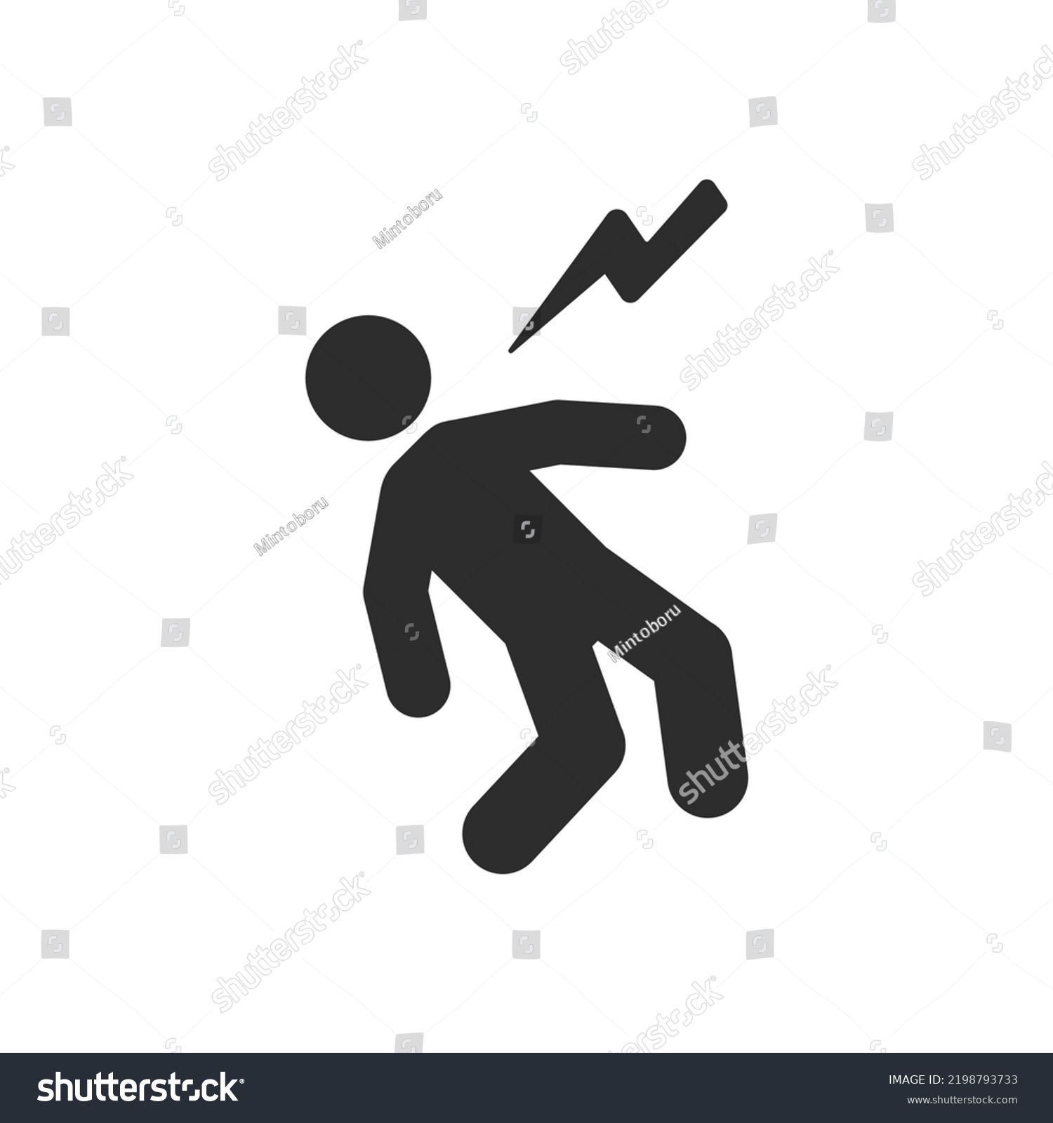 Man Gets Electrocuted Icon Monochrome Black Stock Vector (Royalty Free ...