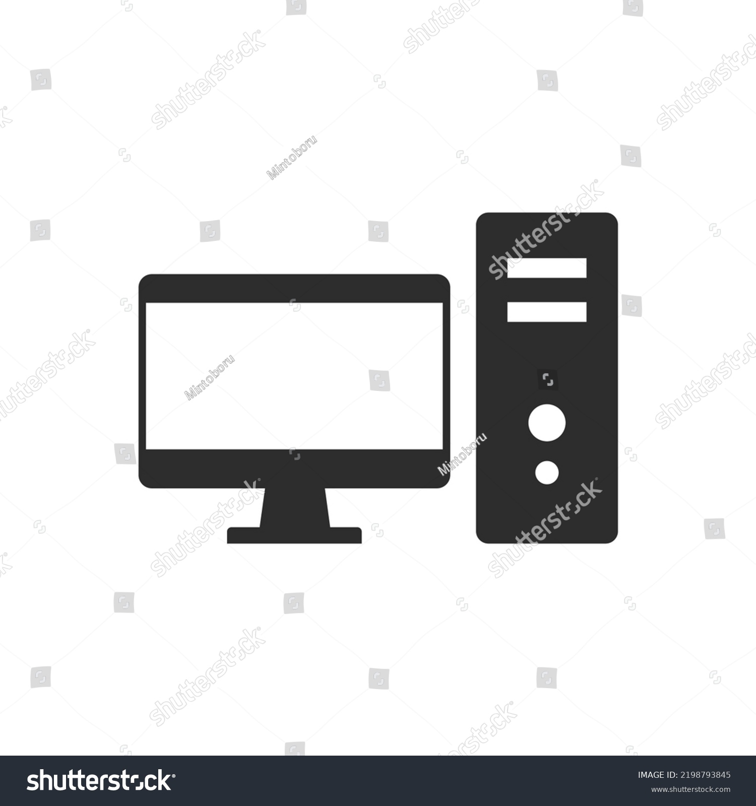 Pc Icon Personal Computer Monitor System Stock Vector Royalty Free