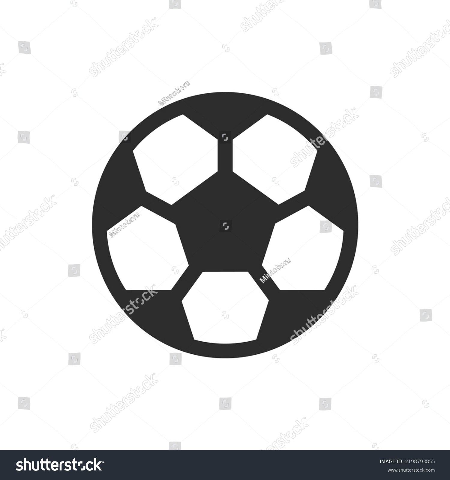 Soccer Ball Icon Monochrome Black White Stock Vector (Royalty Free ...