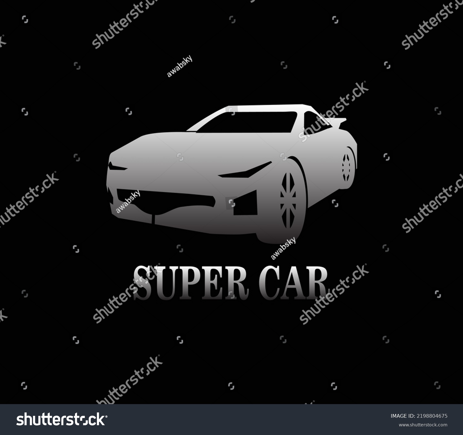 Silhouette Super Car Luxury Sedan Car Stock Vector (Royalty Free ...