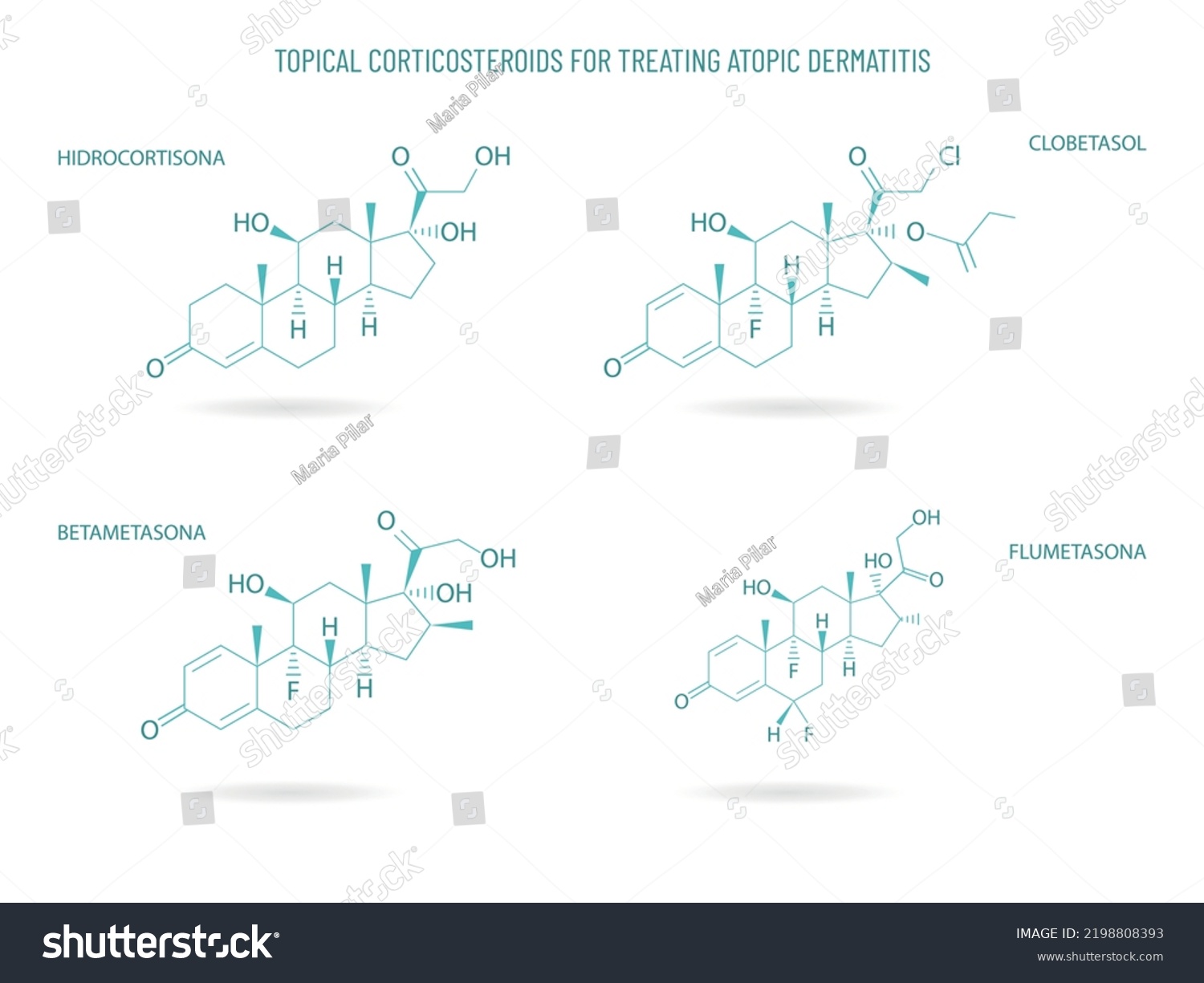 Topical Corticosteroids Treating Atopic Dermatitis Stock Vector ...