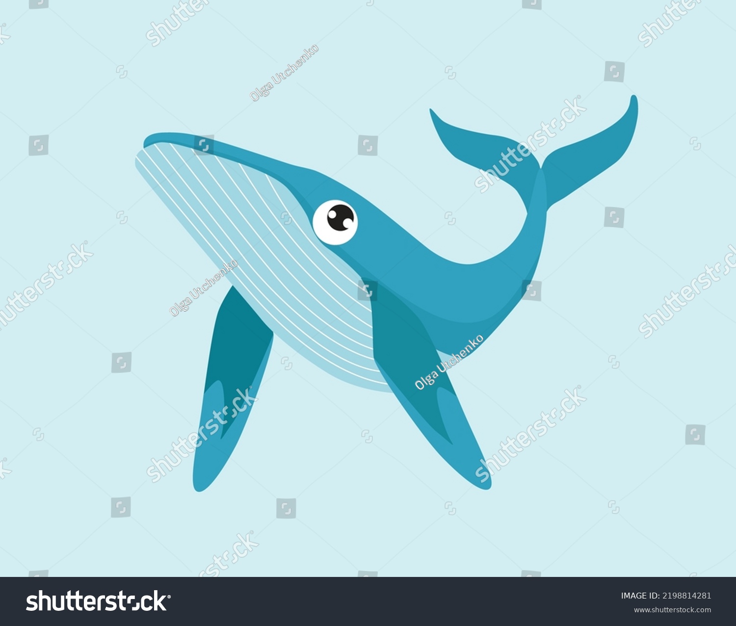 Cute Vector Whale Funny Cartoon Whale Stock Vector (Royalty Free ...