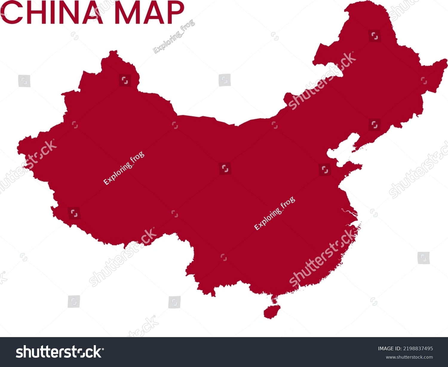 High Detailed Map China Outline Map Stock Illustration 2198837495