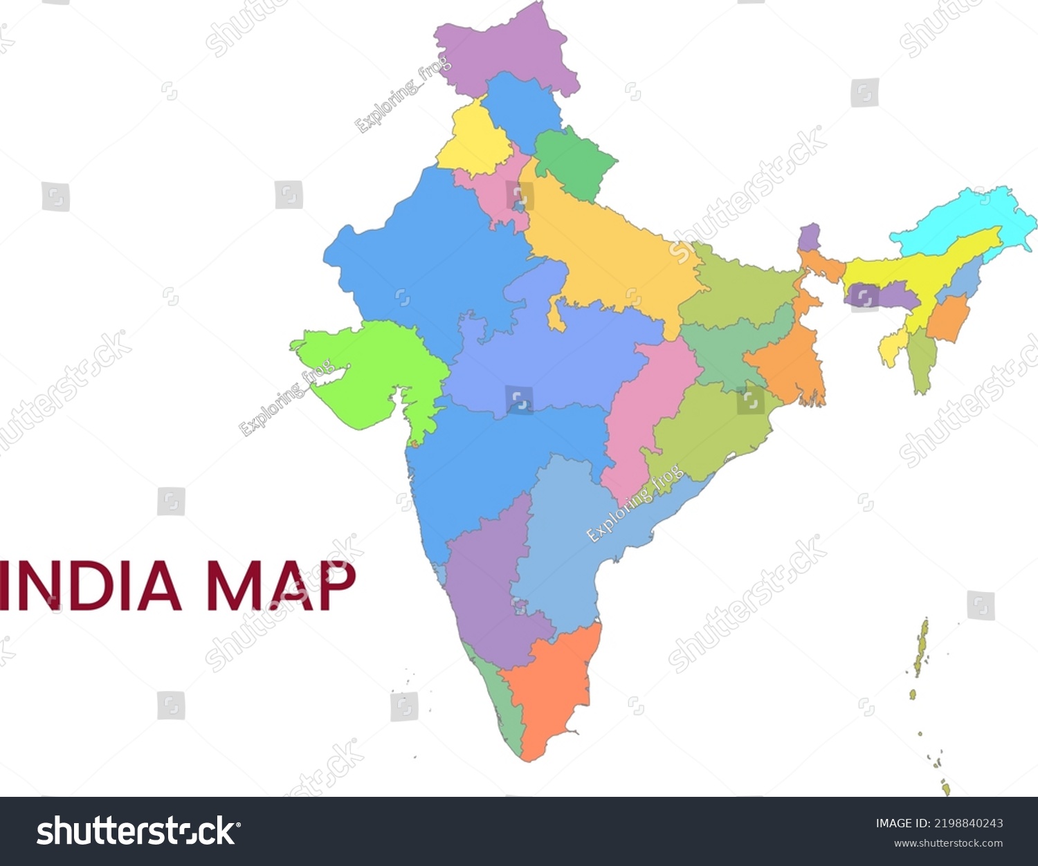 High Detailed Map India Outline Map Stock Illustration 2198840243 ...