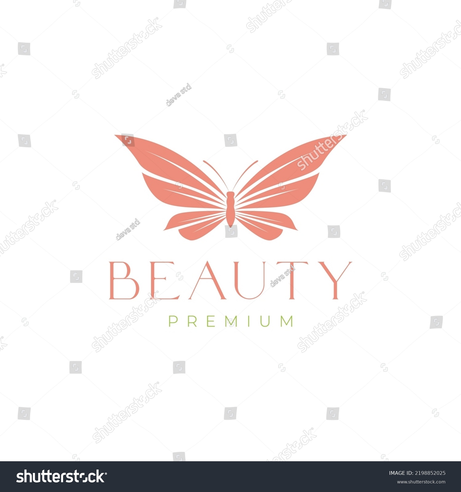 Feminine Beauty Aesthetic Butterfly Logo Design Stock Vector (Royalty ...