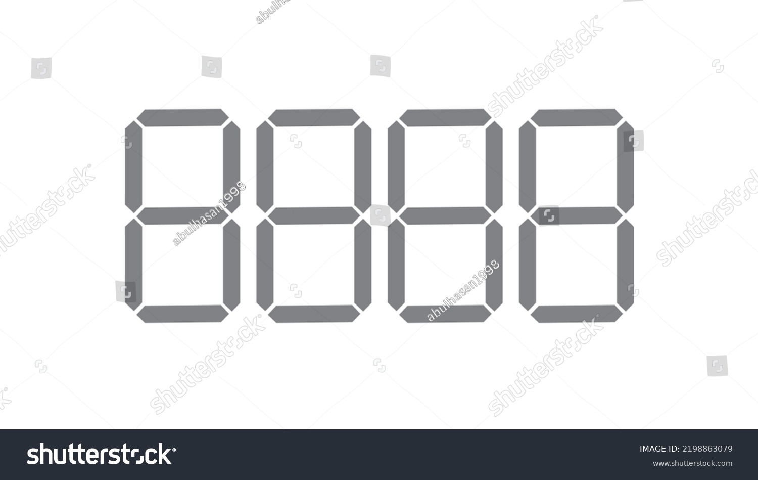 Digital Clock Number Design Vector Stock Vector (Royalty Free ...