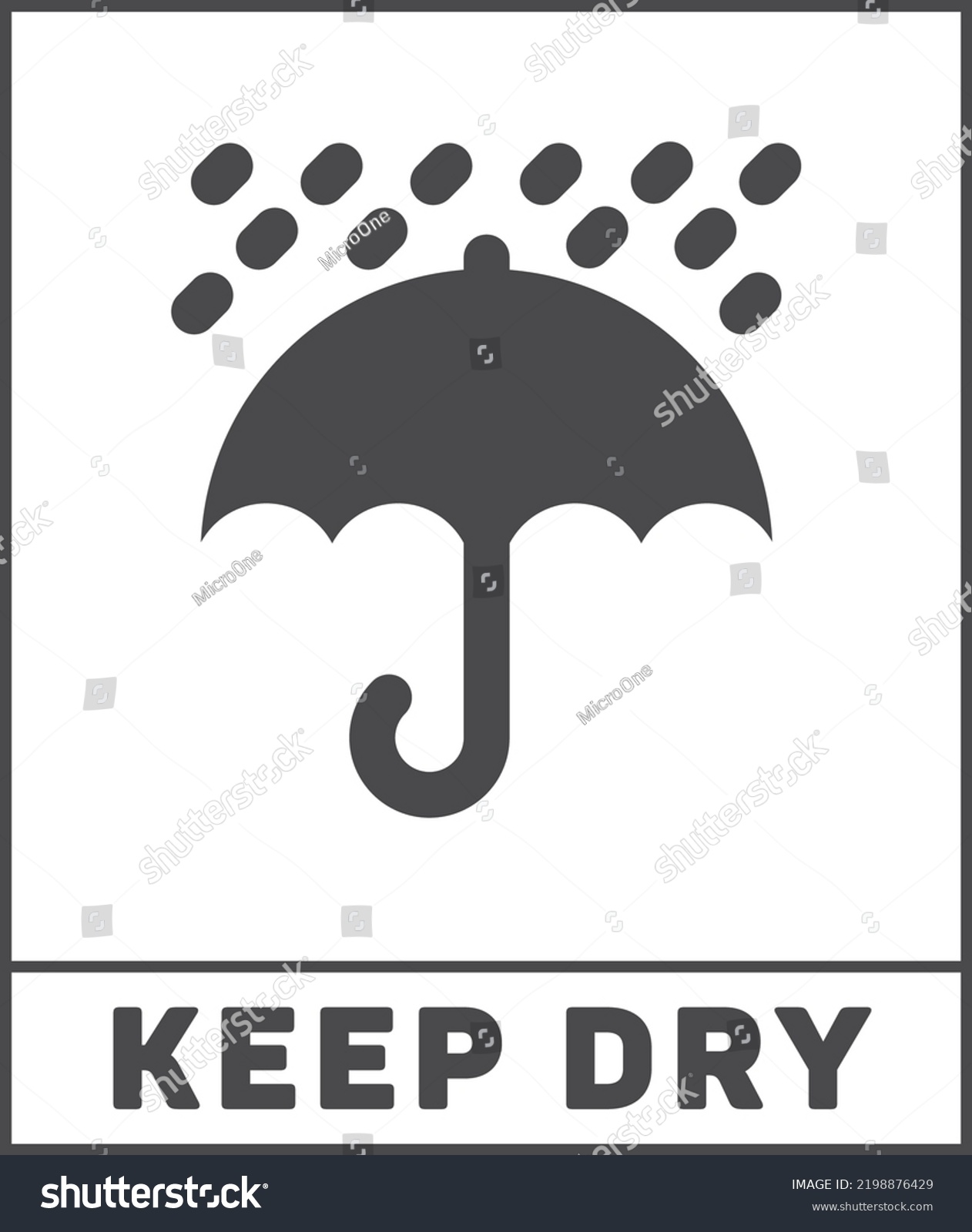 Keep Dry Sticker Parcel Sign Black Stock Vector (Royalty Free ...