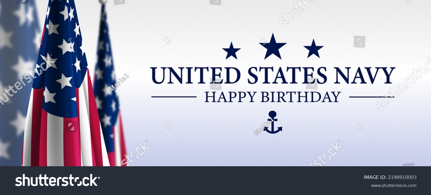 United States Navy Birthday Background Stock Illustration 2198910003