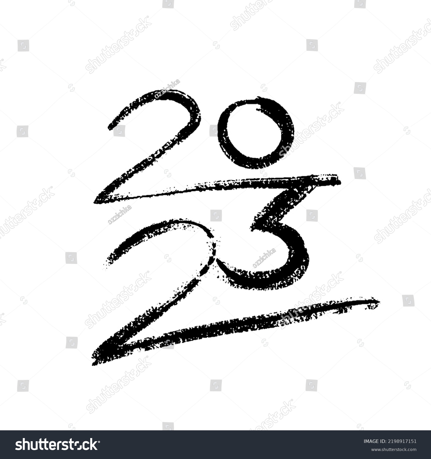 2023 Vector Crayon Handdrawn Numbers Vertical Stock Vector (Royalty ...