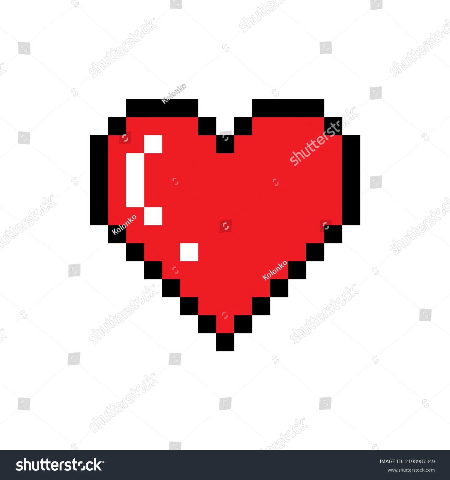 Pixel Heart Icon Game Pixel Cartoon Stock Illustration 2198987349 ...