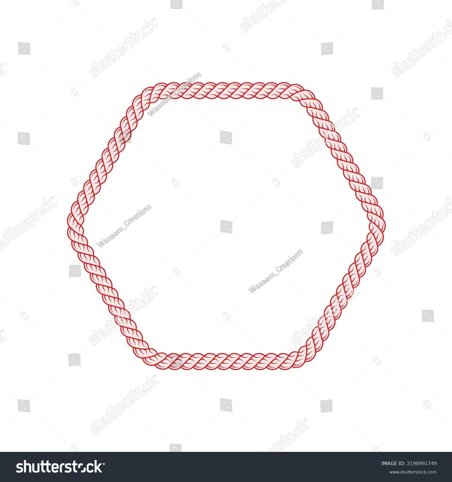 Red Hexagon Shape Rope Frame On Stock Vector Royalty Free 2198991749