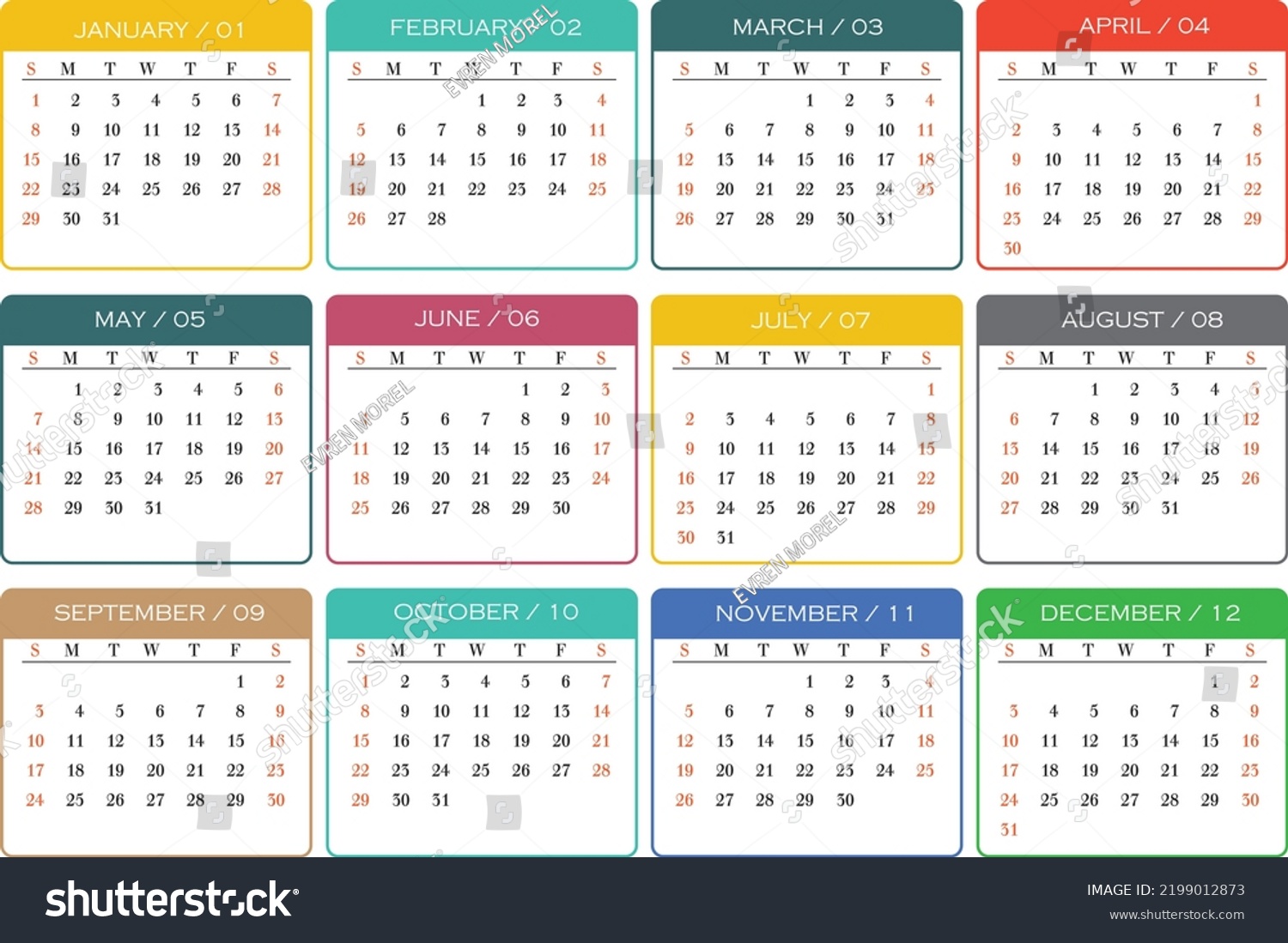 Vector Prepared Cleaned 2023 Calendar Stock Vector (Royalty Free ...