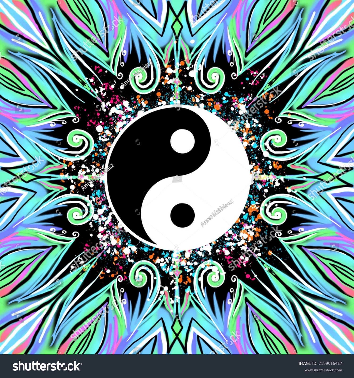 Yin Yang Mandala Chinese Symbol Taoism Stock Illustration 2199016417 ...