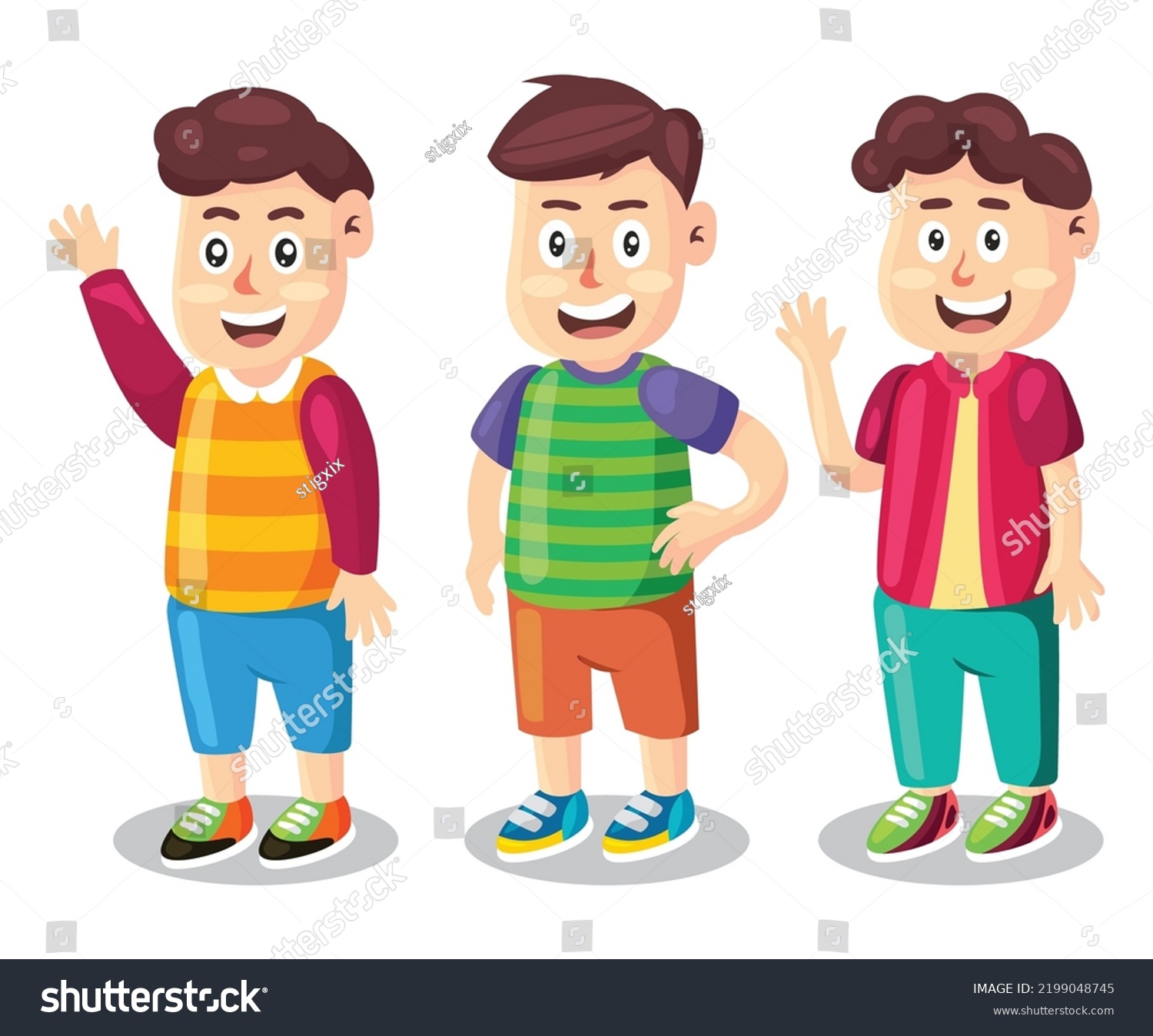 Kid Boy Cute Character Pack Stock Vector (Royalty Free) 2199048745 ...