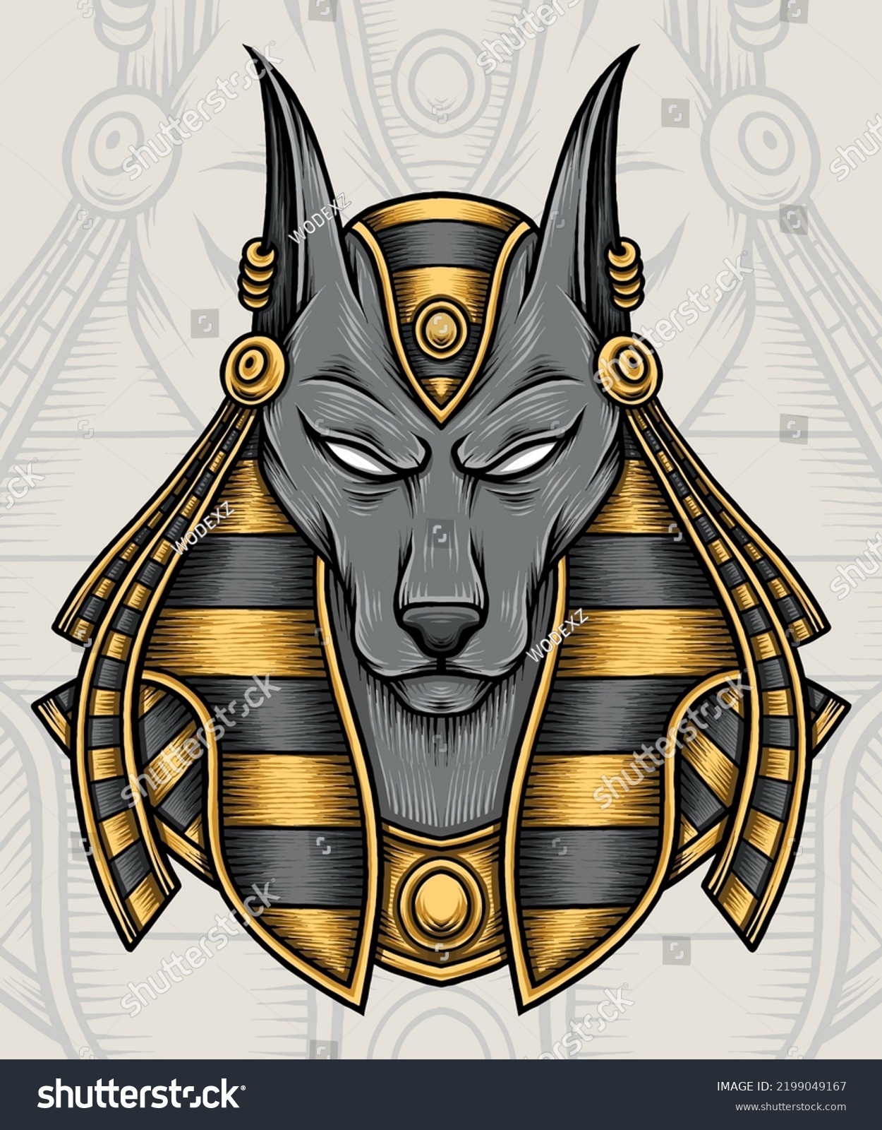 Egyptian Anubis Illustration Premium Vector Stock Vector (Royalty Free ...